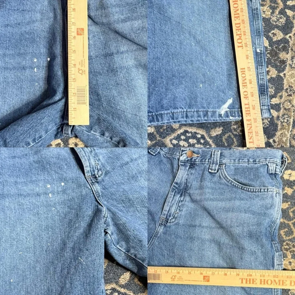 Wrangler Carpenter Denim Jorts Medium Wash Workwear Skater Grunge Shorts Size 34